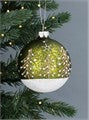 Mottled Green and White Sparkling Bauble with Tree