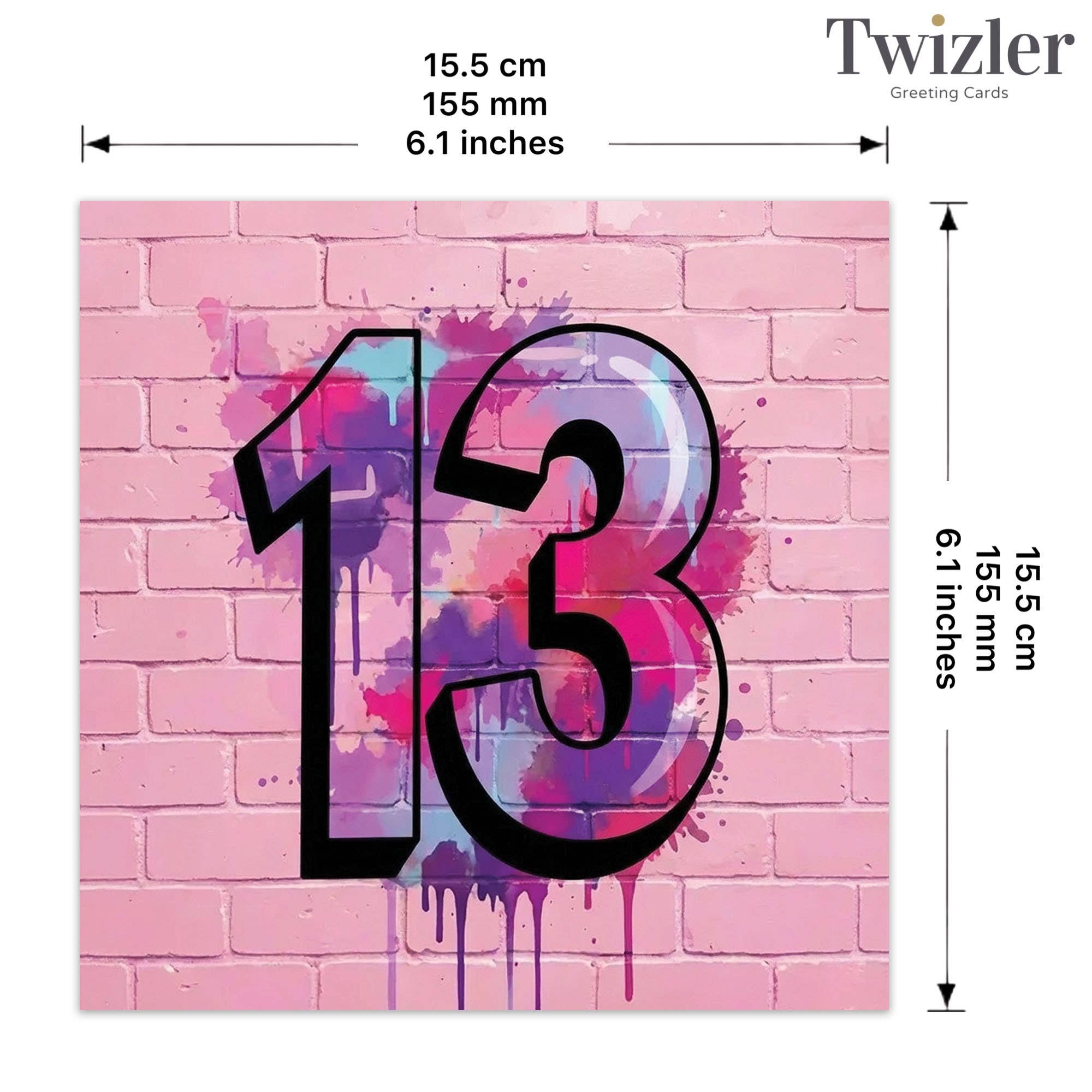 Age 13 Graffiti Style Birthday Card For Girls