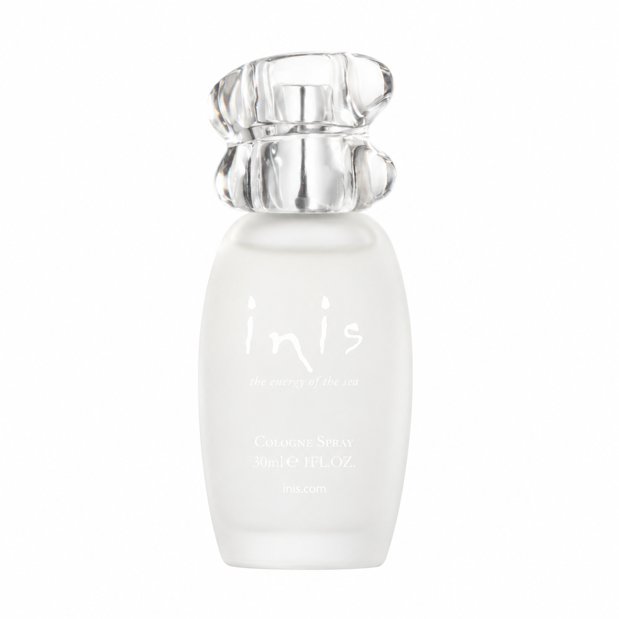 Inis The Energy of the Sea 30ml frosted cologne bottle on a white background