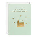 Gold Church Mini Christening Card - Minnows