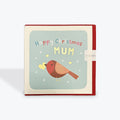 Mum Robin Christmas Square Peg Card