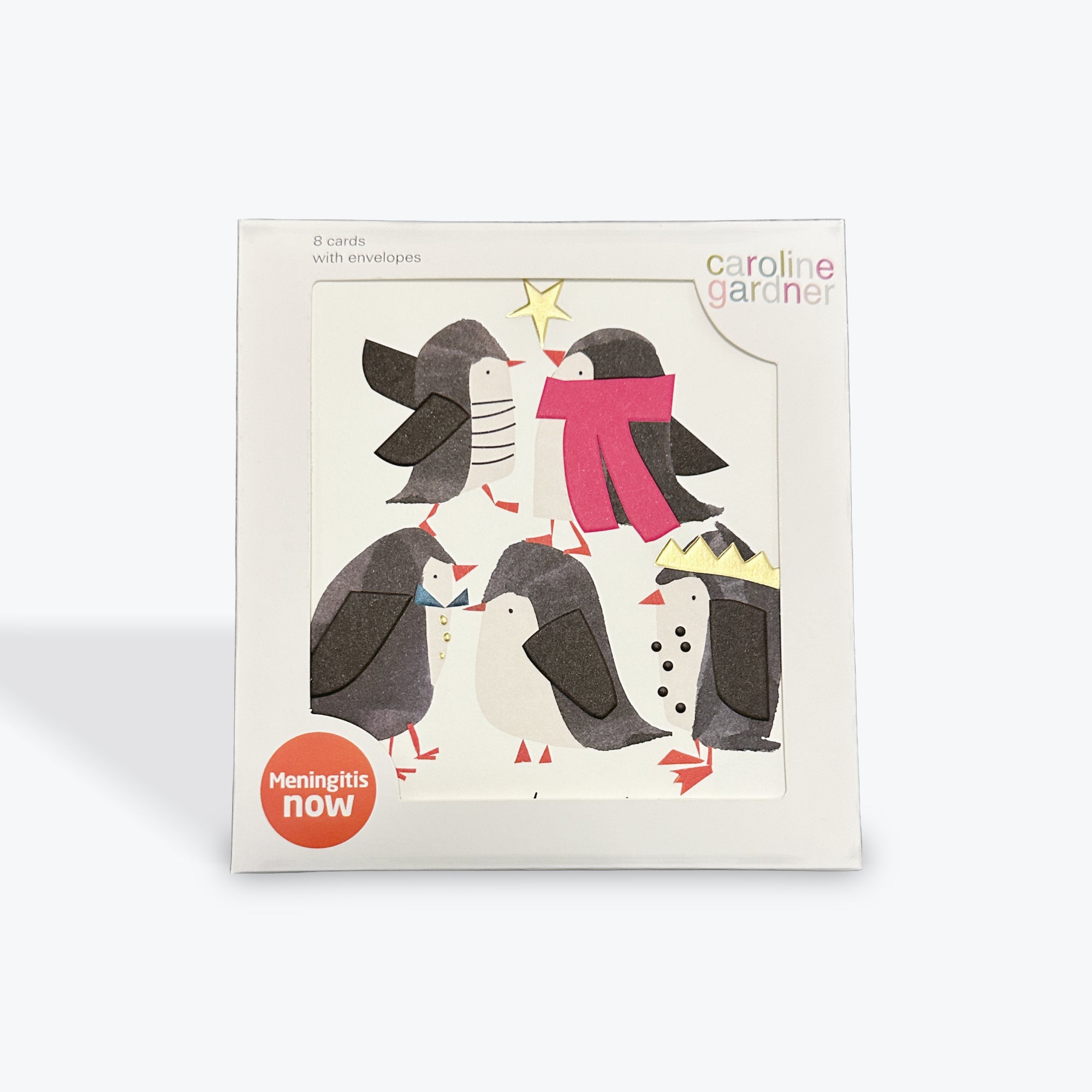 Merry Christmas Dressed Up Penguins 8 pack
