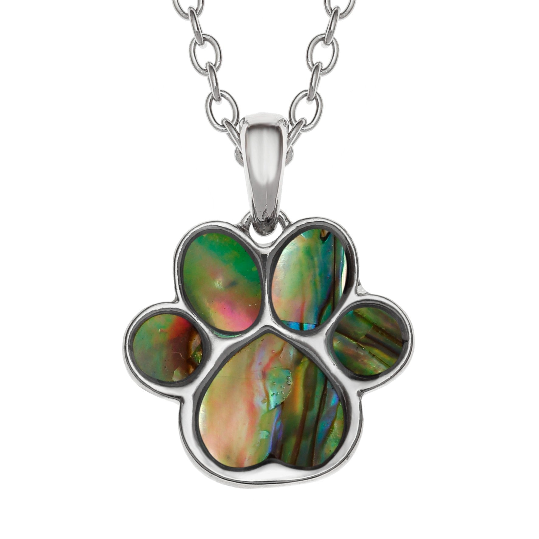 Paua Pet Paw Jewellery Set (Necklace & Earrings)