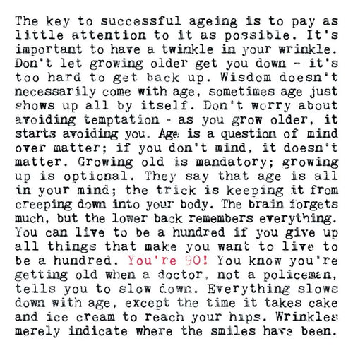 90th Birthday Card with Quotes