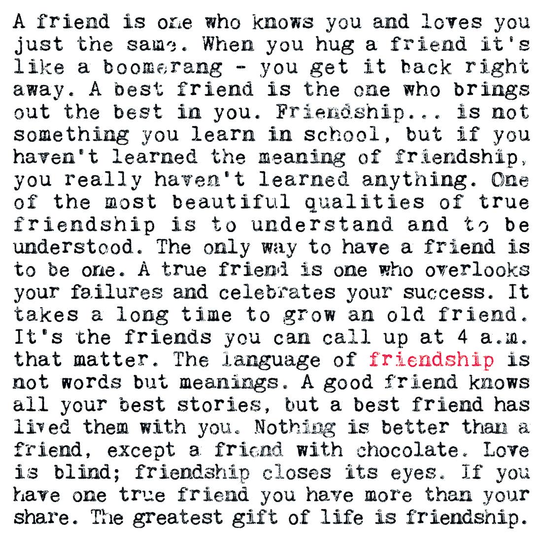 Friendship Card, Heartwarming Quotes For Friends