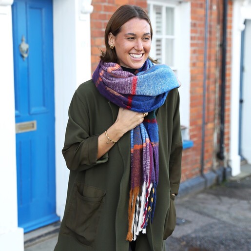 Multicoloured Tartan Check Scarf