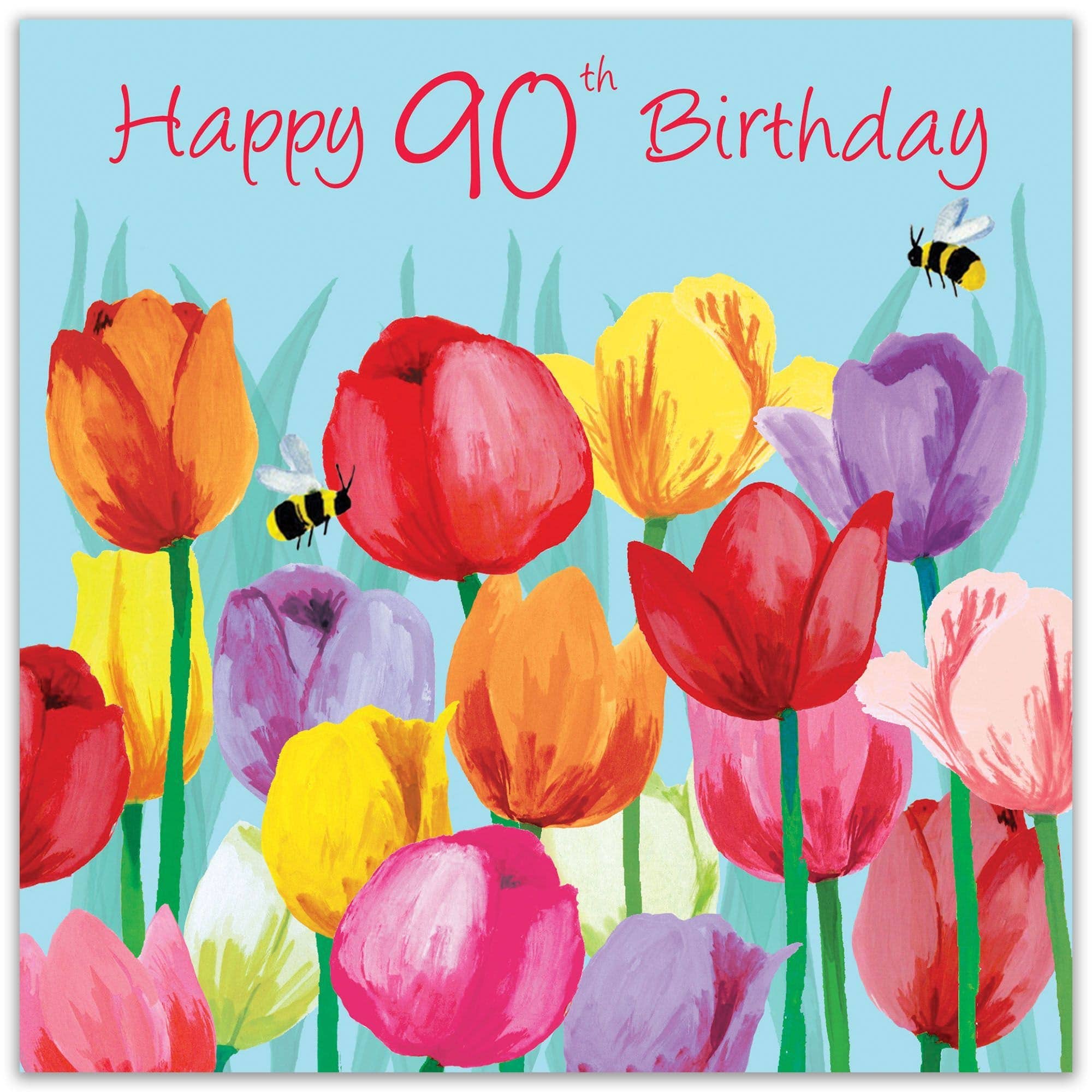 Age 90 Birthday Card for Her - 90th - Tulips