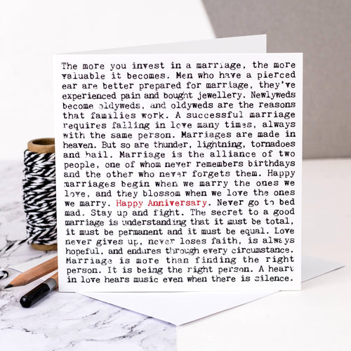 Anniversary Romantic Quotes Greeting Card