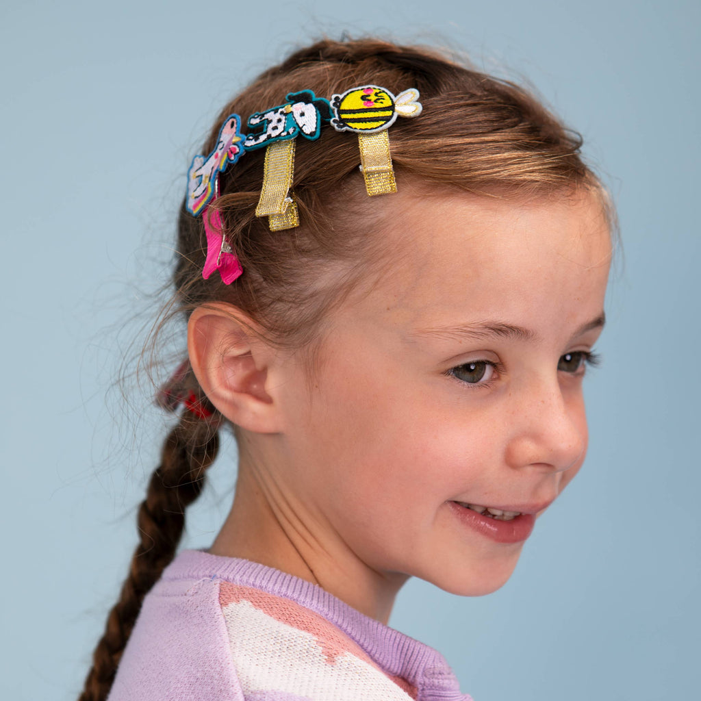 Kid's Hair Clips - Bee/Flower (Set of 2)