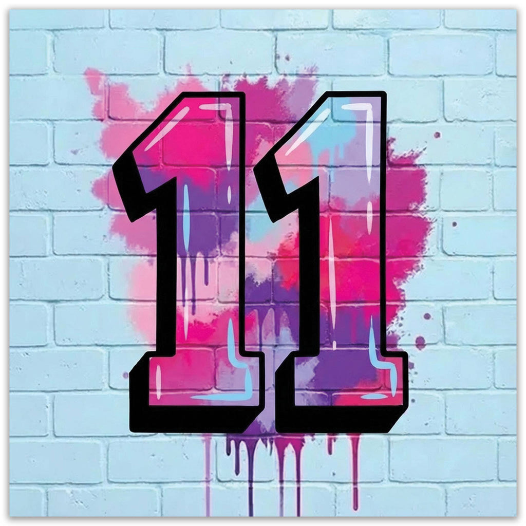 Age 11 Graffiti Style Birthday Card