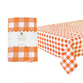 Orange gingham fabric tablecloth 140 x 180 cm
