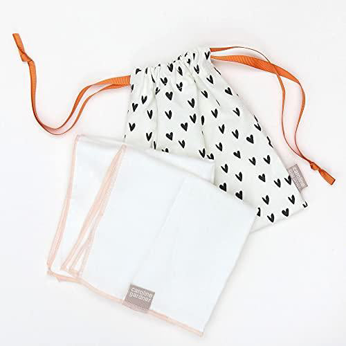 Caroline Gardner Scattered Hearts Natural Fibre Face Cloths