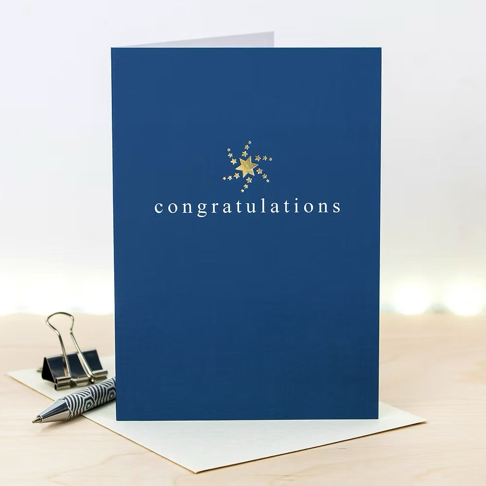 Congratulations Metallic Gold Foil Card