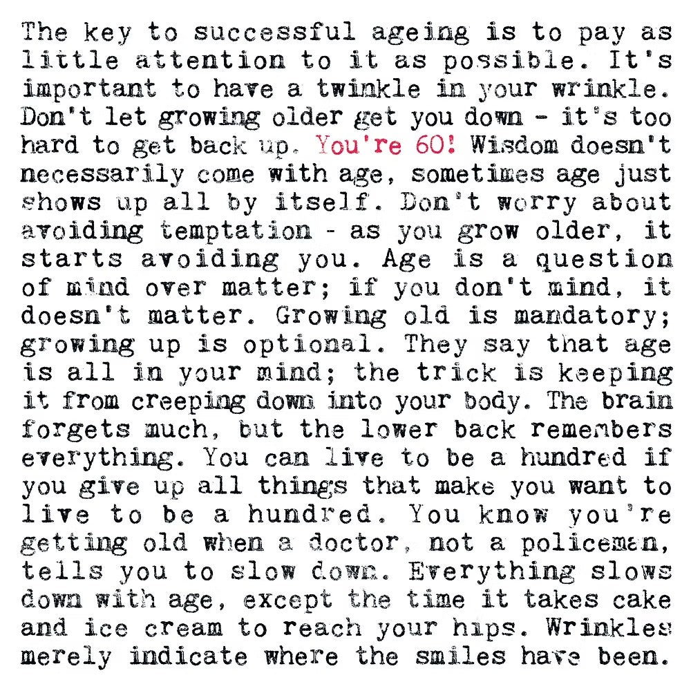 60th Birthday Card with Quotes
