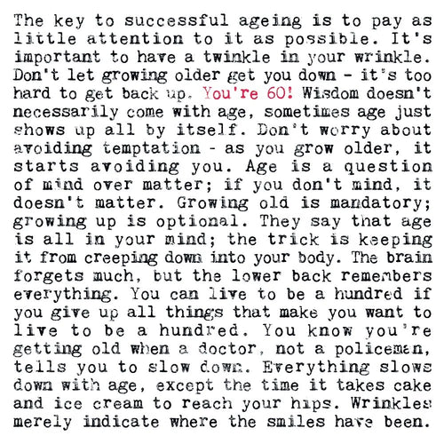 60th Birthday Card with Quotes