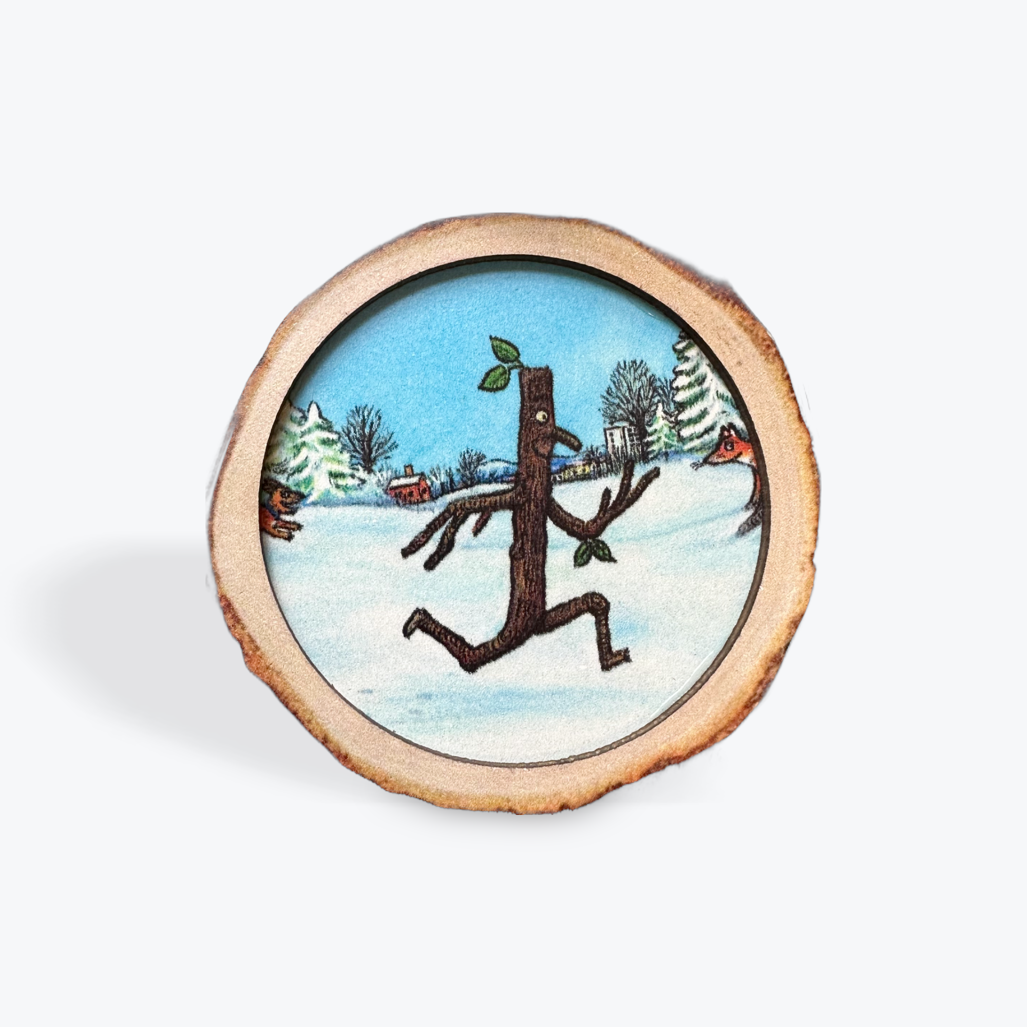 Hanging Decoration - Stick Man Wood Log
