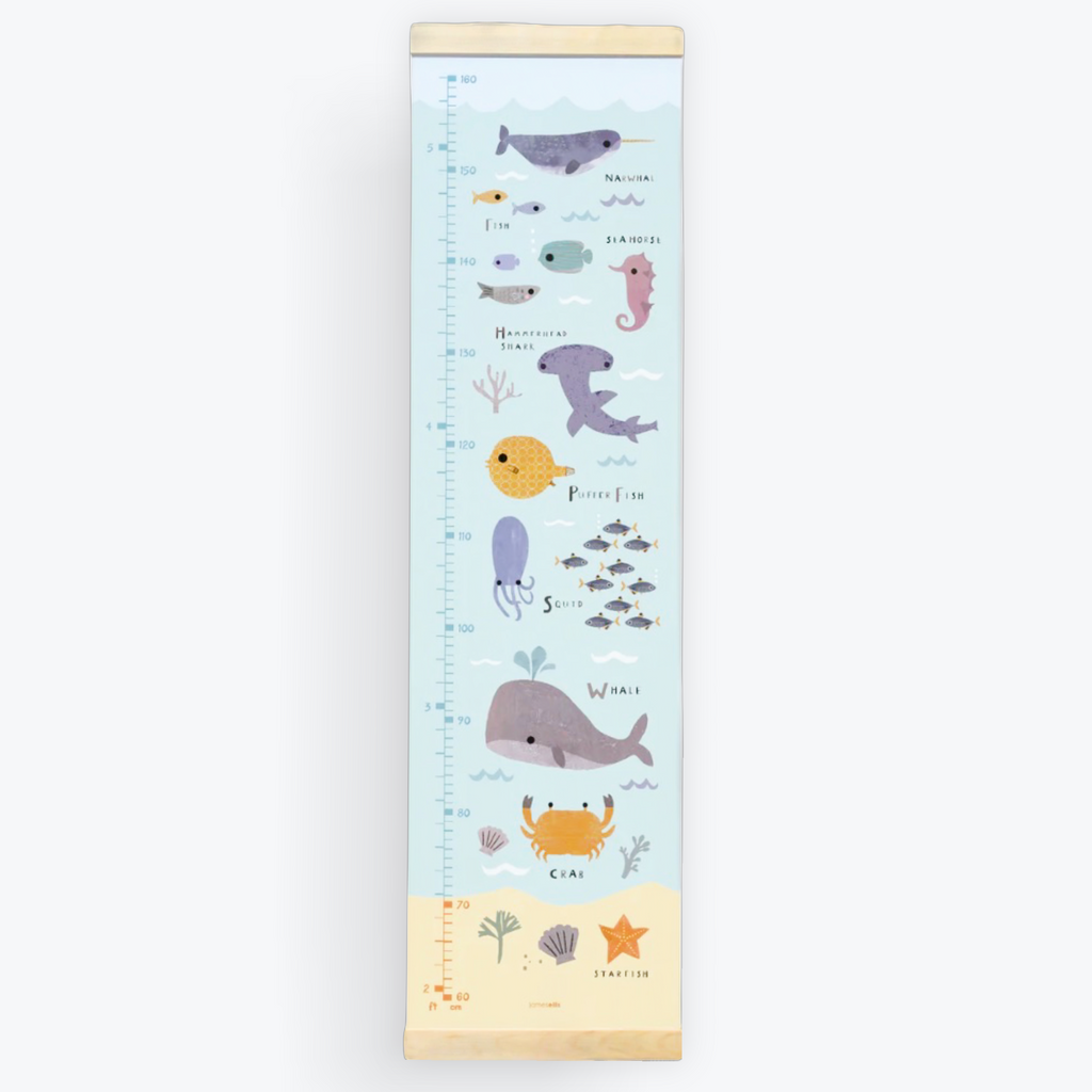 Ocean - Canvas and Wood Height Chart