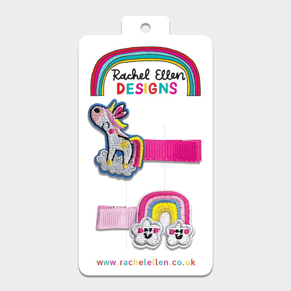 Kid’s Hair Clips - Unicorn/Rainbow (Set of 2)