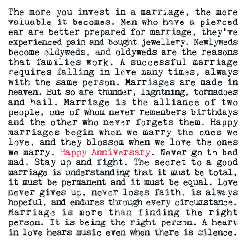 Anniversary Romantic Quotes Greeting Card