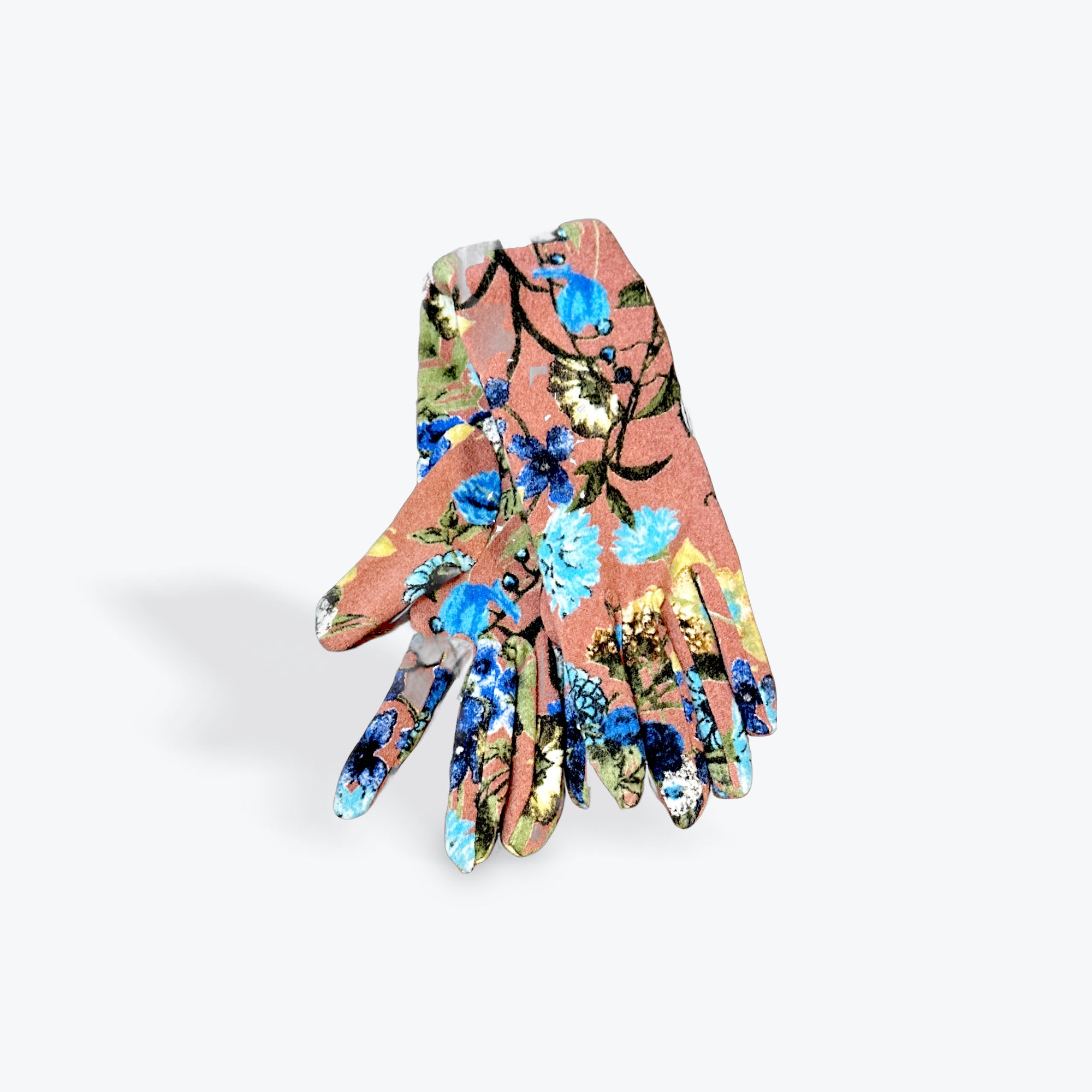 Deep Pink Floral Gloves