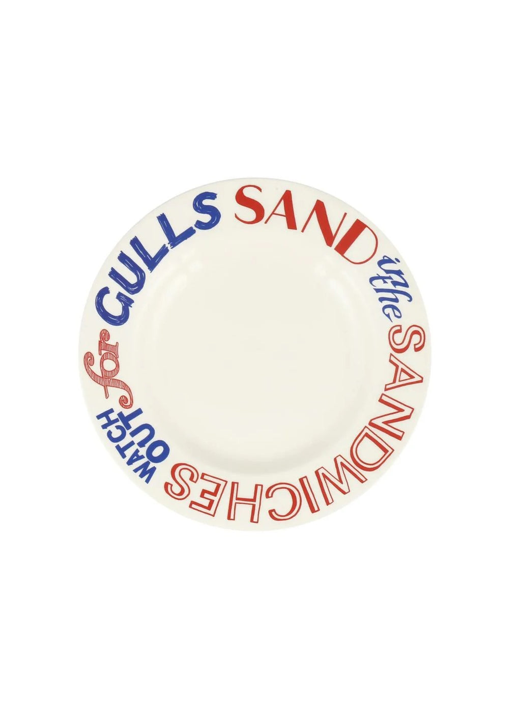 Emma Bridgewater Red & Blue Toast Medium Dinner Plate, 8.5 Inch