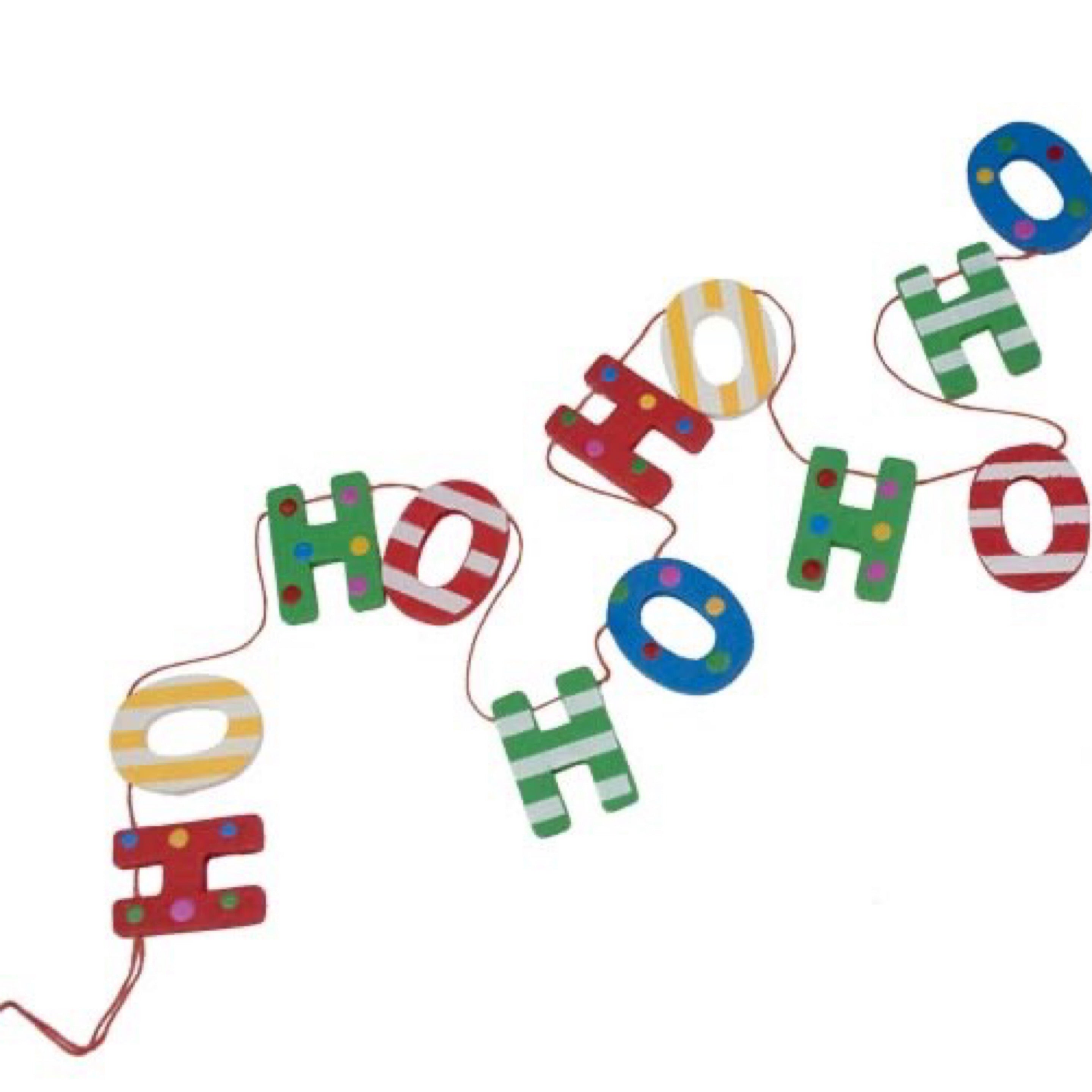 Gisela Graham Wooden HoHoHo Christmas Garland