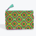 Les Touristes Avion Pouch Green Diamond Pattern