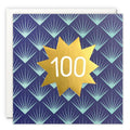 Gold Foiled Age 100 Birthday Card - Deco