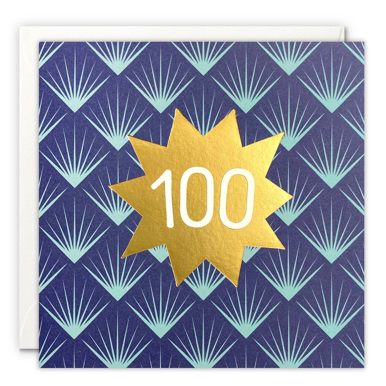 Gold Foiled Age 100 Birthday Card - Deco