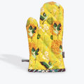 Les Touristes Gold Bird and Flowers Oven Glove