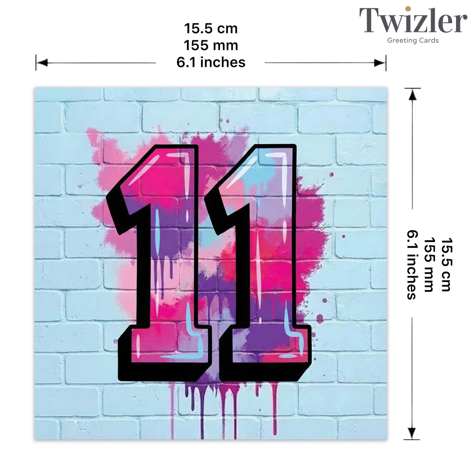Age 11 Graffiti Style Birthday Card