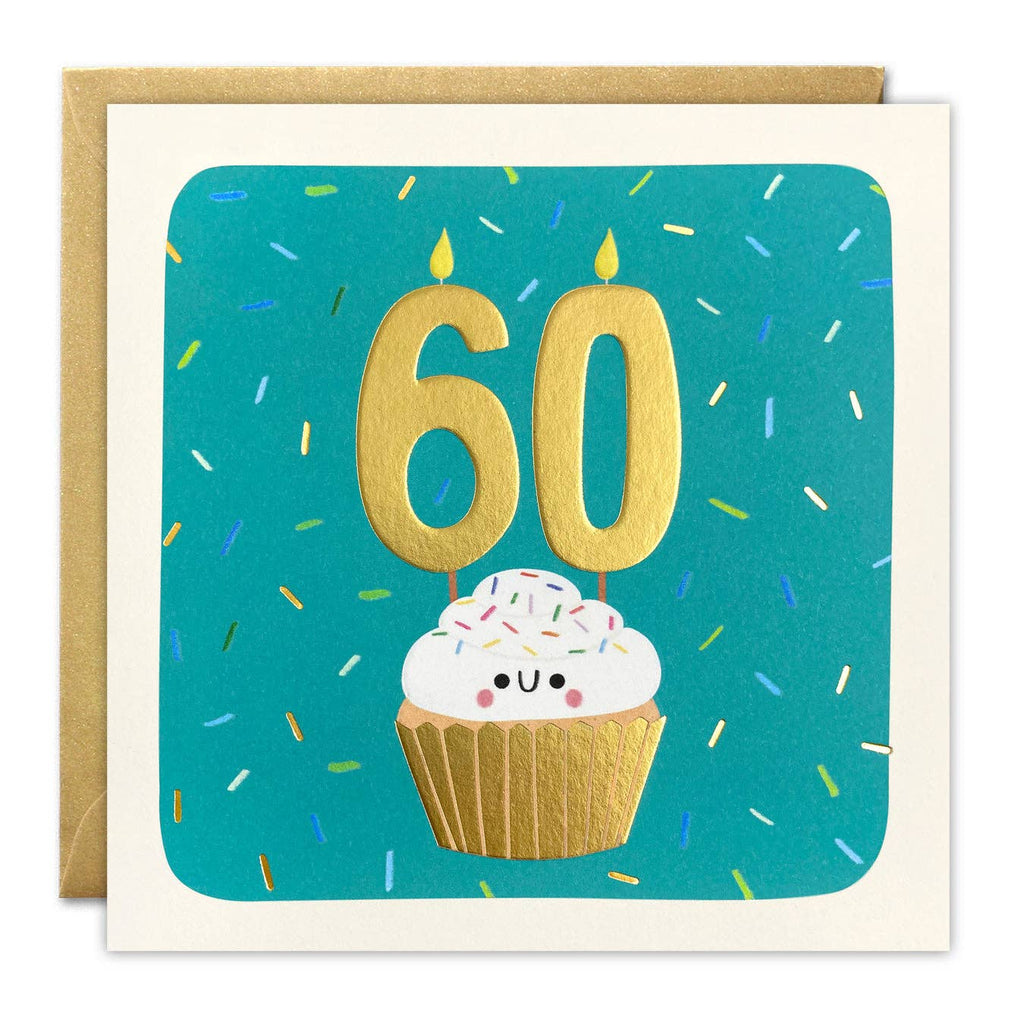 Age 60 Cupcake Birthday Card - Square Peg