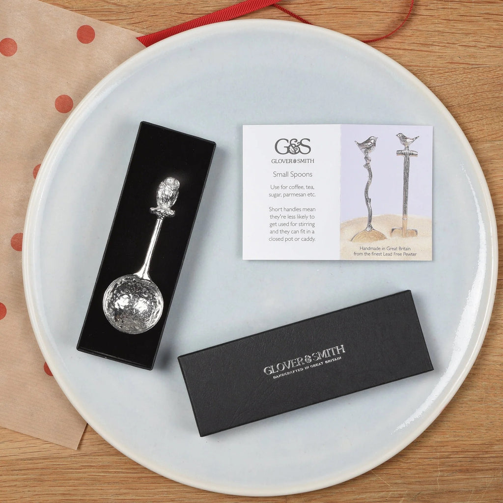 Owl Pewter Small Sugar Spoon