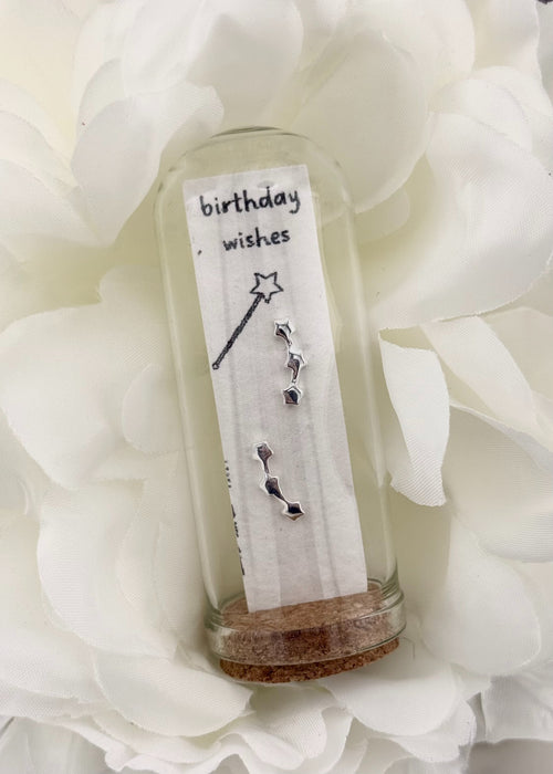 A little sparkle Silver Triple Star Seed Paper Earring Jar