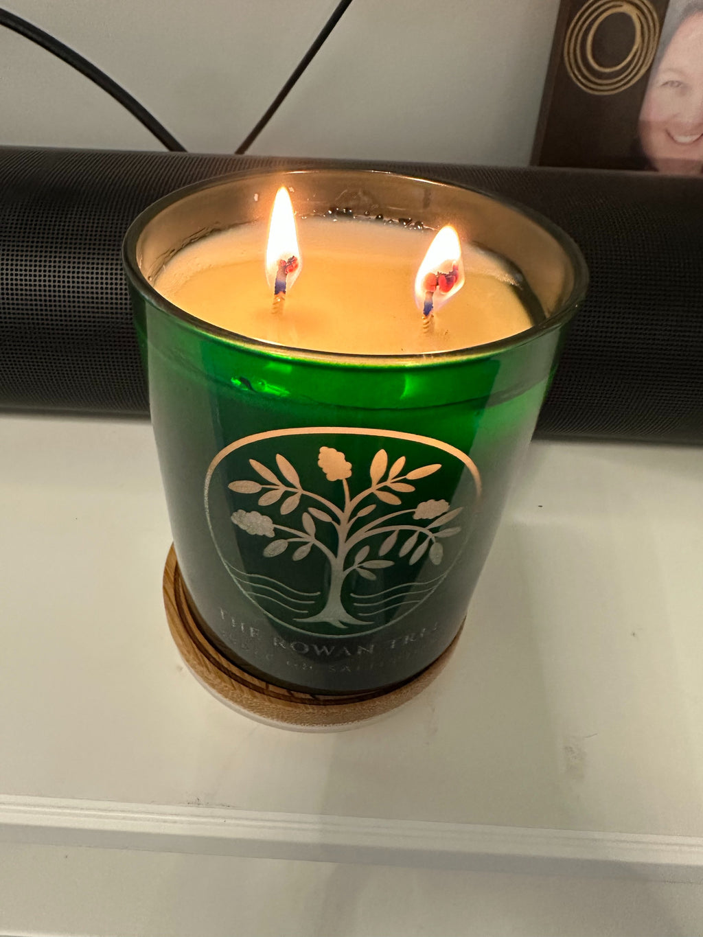 Rowan Tree Double Wick Candle - Luxe Collection (Green)