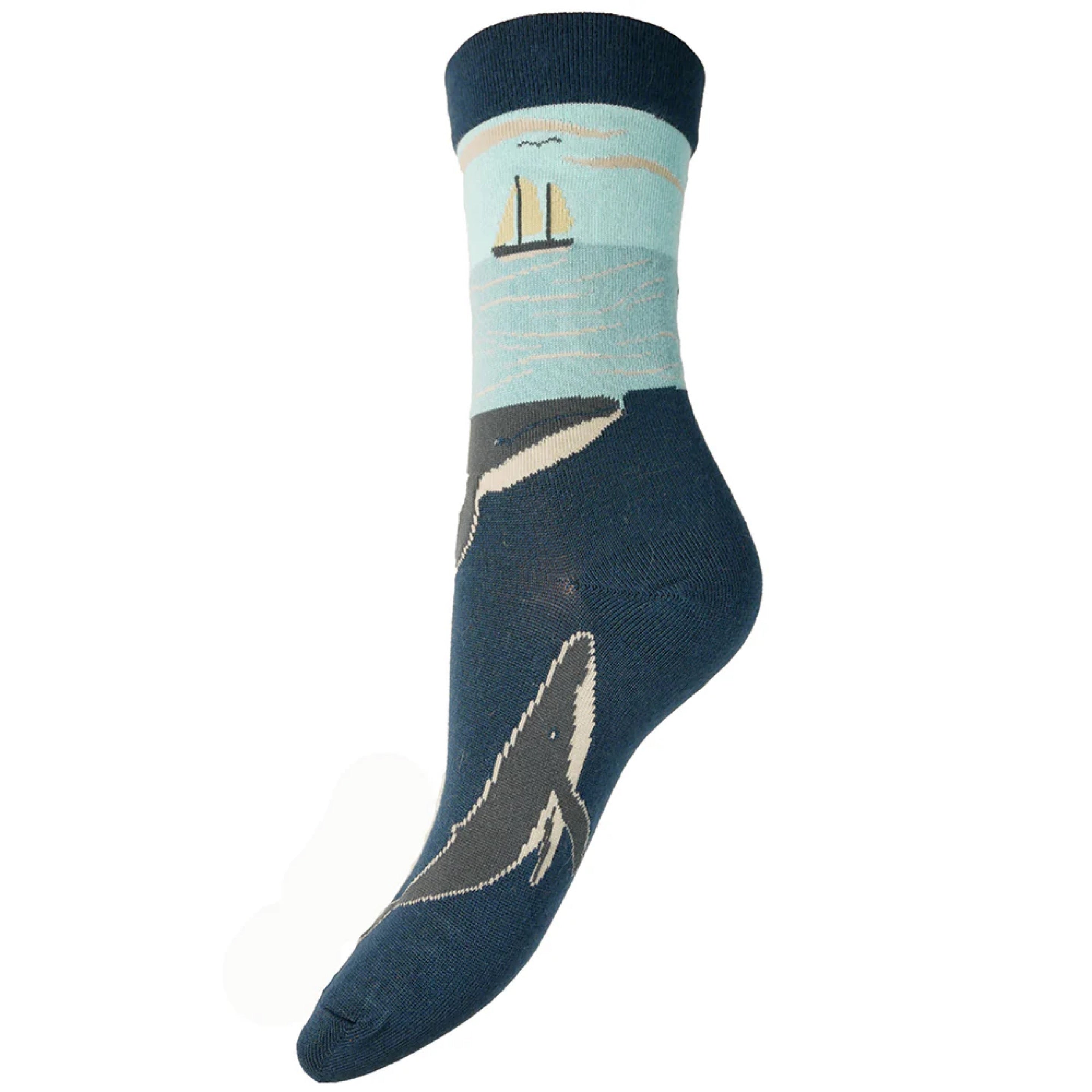 Gemjar Whale and Boat Bamboo Socks UK 4-7