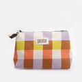 Multi Check Coated Cotton Beauty Bag