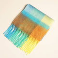 Green and Blue Stripe Winter Scarf