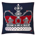 Jan Constantine Coronation Crown Cushion Navy