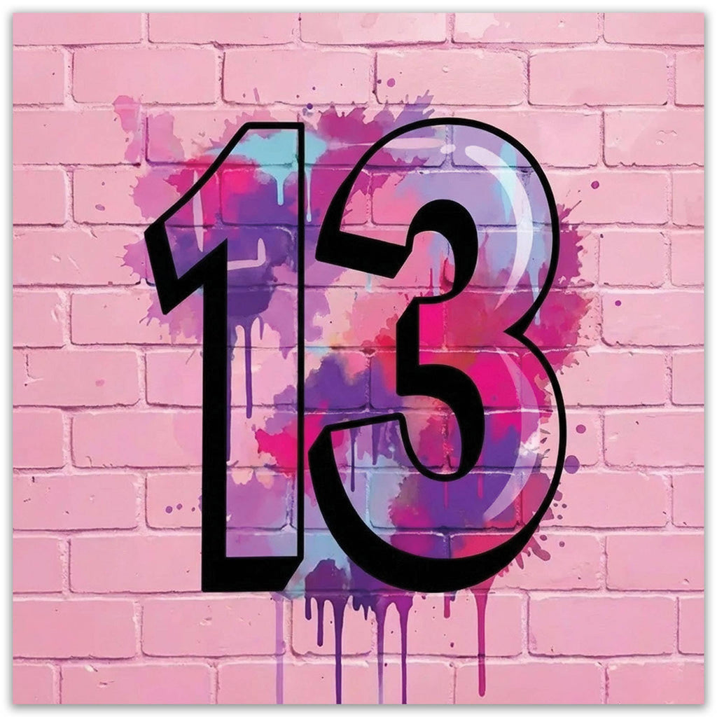 Age 13 Graffiti Style Birthday Card For Girls