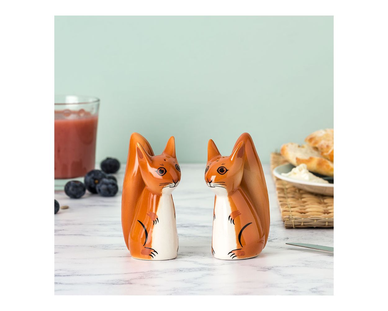 Red Squirrel Salt and Pepper Shakers by Hannah Turner