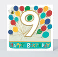 Age 9 - Balloons Birthday Card
