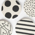 Caroline Gardner Mono Mixed Print Coasters Set of 4