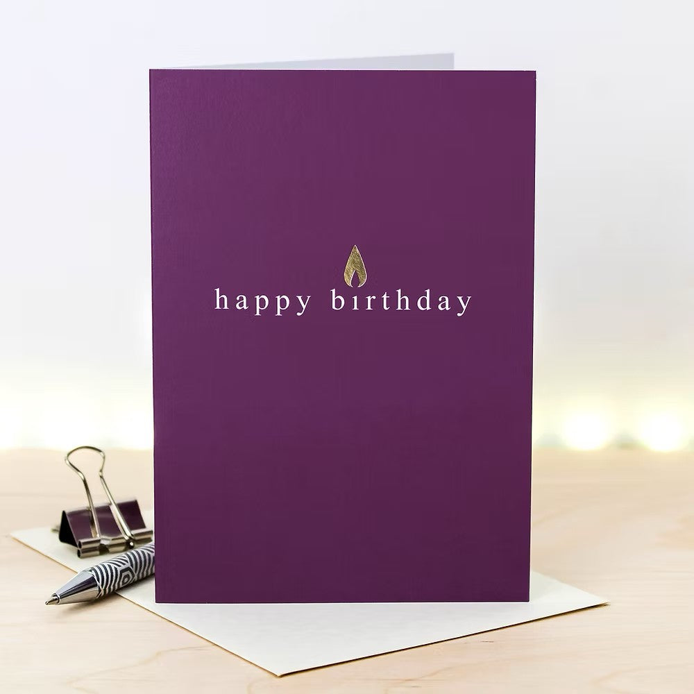 Happy Birthday Metallic Gold Foil Card