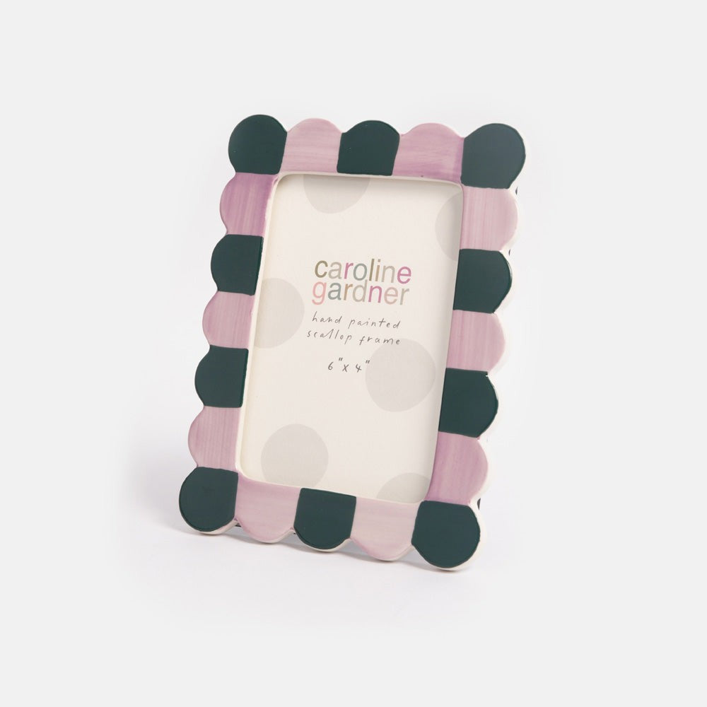 Lilac/Teal Scallop Edge 4x6" Photo Frame