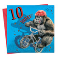 Age 10 Birthday Card - Bike - Gorilla