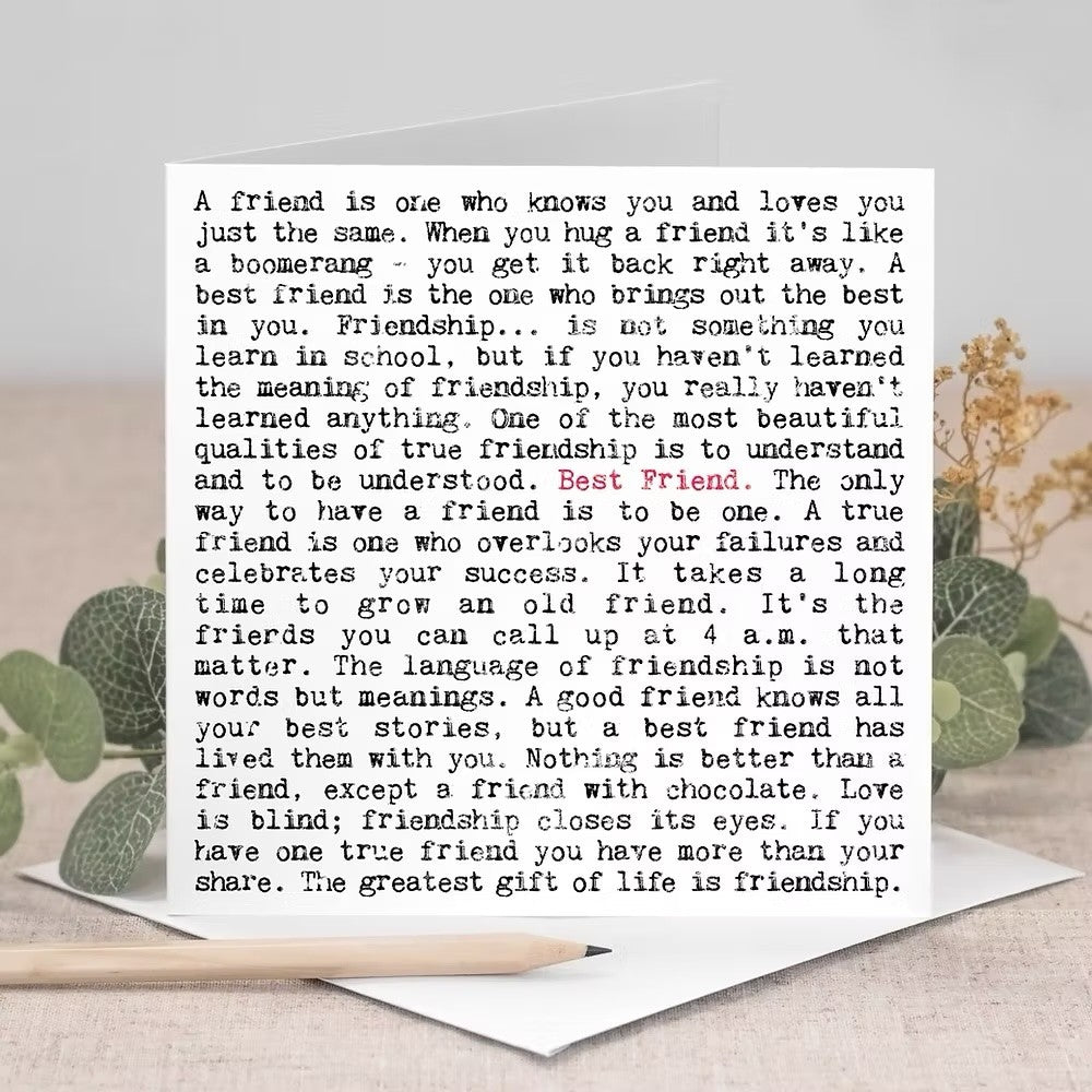 Best Friend Quote Card