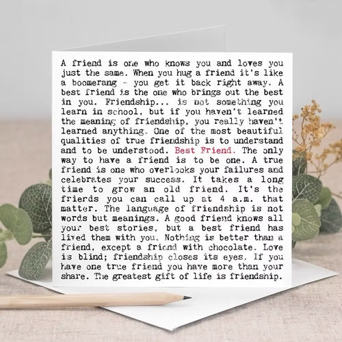 Best Friend Quote Card