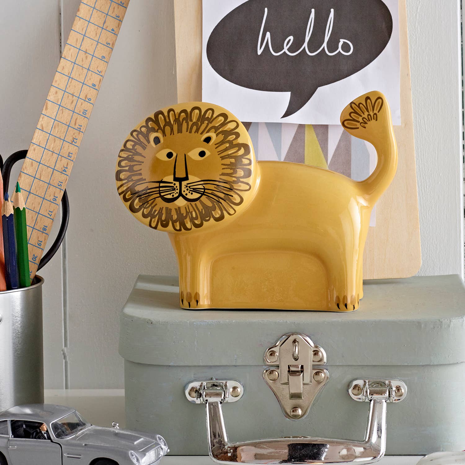 Handmade Ceramic Lion Money Box