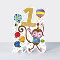 Balancing Act - Age 1 Birthday Card Monkey